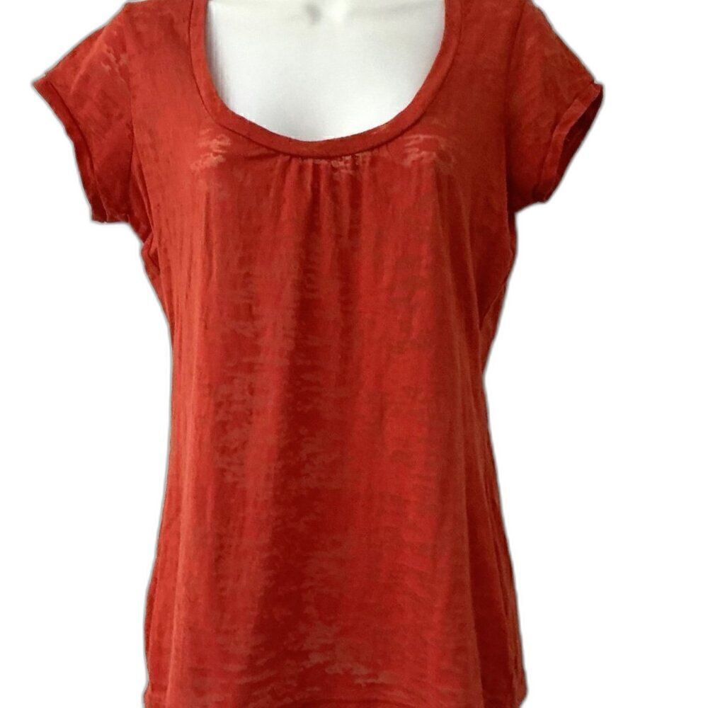 Maurices Burnt Orange Scoop Neck Pleated Tee M Lightweight